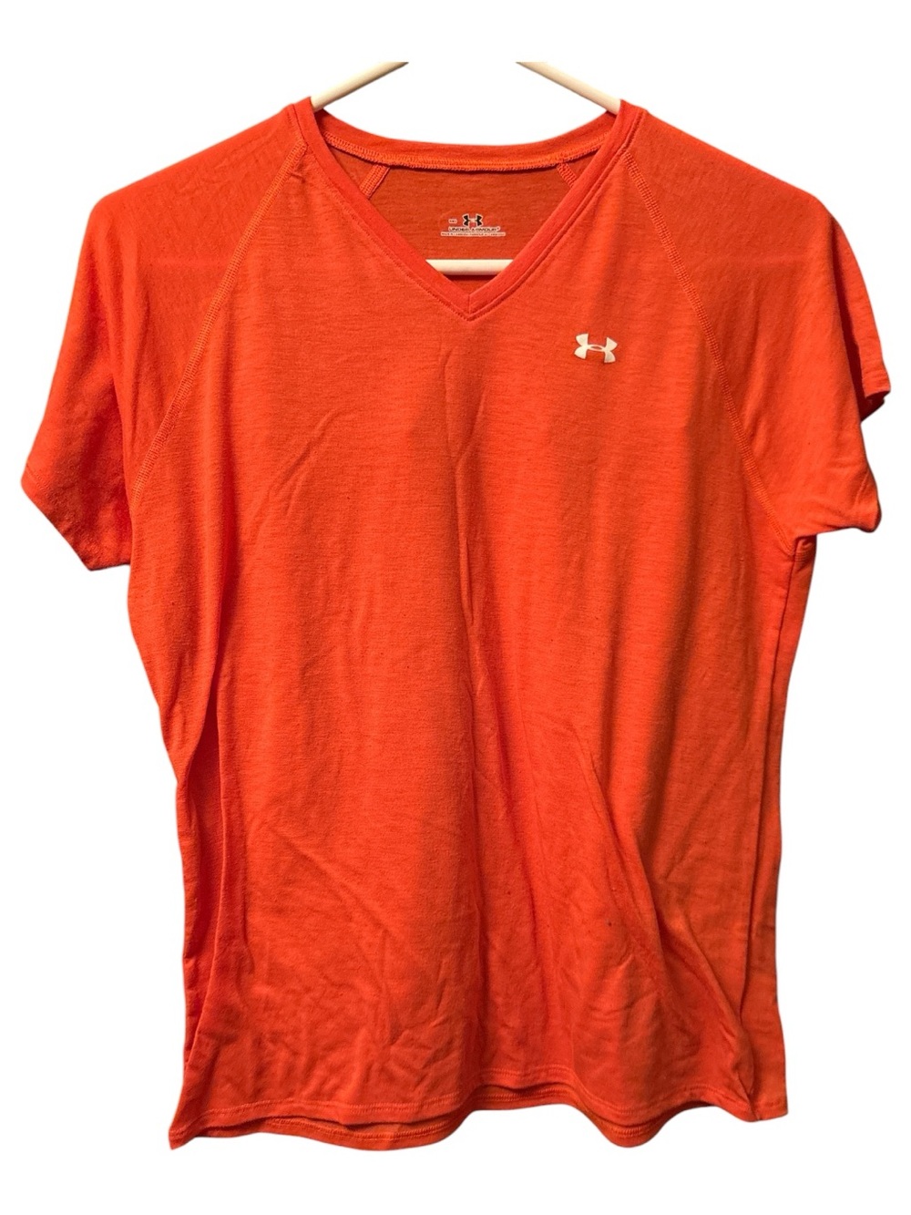 Under Armour Orange V-Neck Short Sleeve Tee